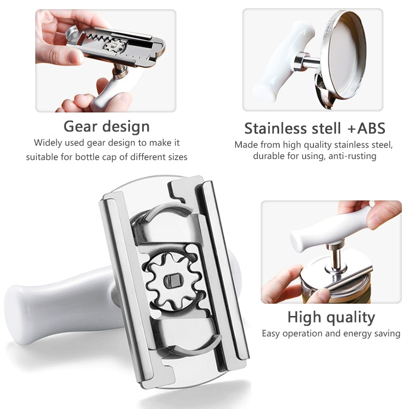 Adjustable Jar Opener Stainless Steel Lids off Jar Opener Bottle Opener Kitchen Accessories Can Opener for 3-9.5CM - Executive Quality Store