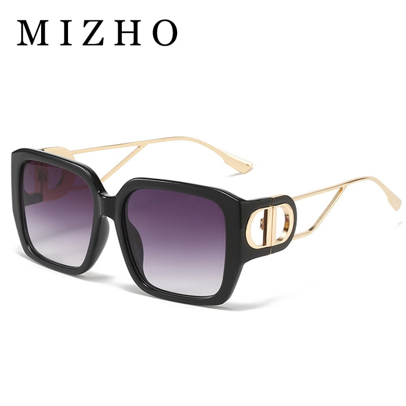 MIZHO Oversized Sunglasses Women Big Frame Luxury Brand The Letter D Sunglasses Female Fashion Shades UV400 Vintage Glasses Red - Executive-Skincare