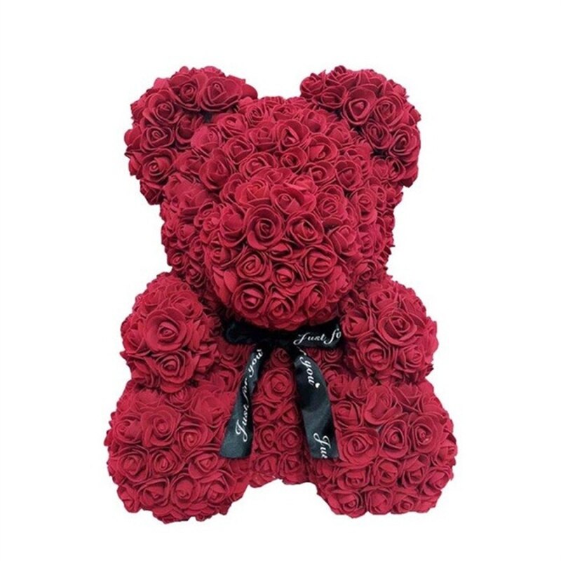 25cm Rose Bear Girlfriend Anniversary Christmas Valentine&#39;s Day Gift Birthday Present For Wedding PartyArtificial Flowers - Executive-Skincare