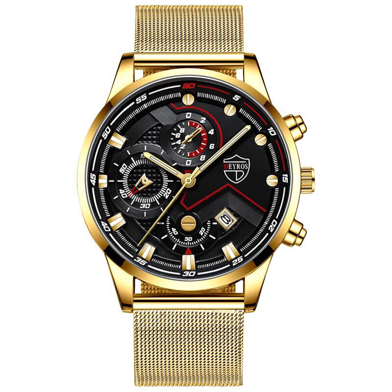 2022 Fashion Mens Sports Watches for Men Business Stainless Steel Quartz Wrist Watch Luxury Man Casual Bracelet Luminous Clock - Executive-Skincare