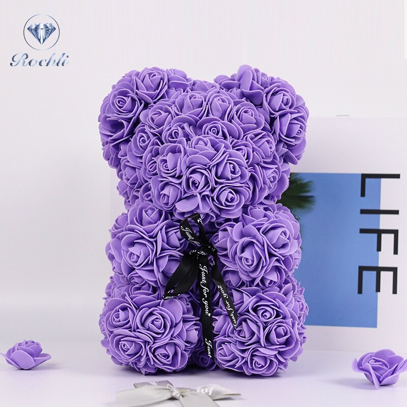 25cm Rose Bear Girlfriend Anniversary Christmas Valentine&#39;s Day Gift Birthday Present For Wedding PartyArtificial Flowers - Executive-Skincare