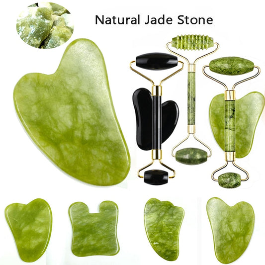 Natural Jade Face Massager Gua Sha Stone Face  Guasha Masaje Facial Board Acupoint Eye Care SPA Massager Tool massage visage