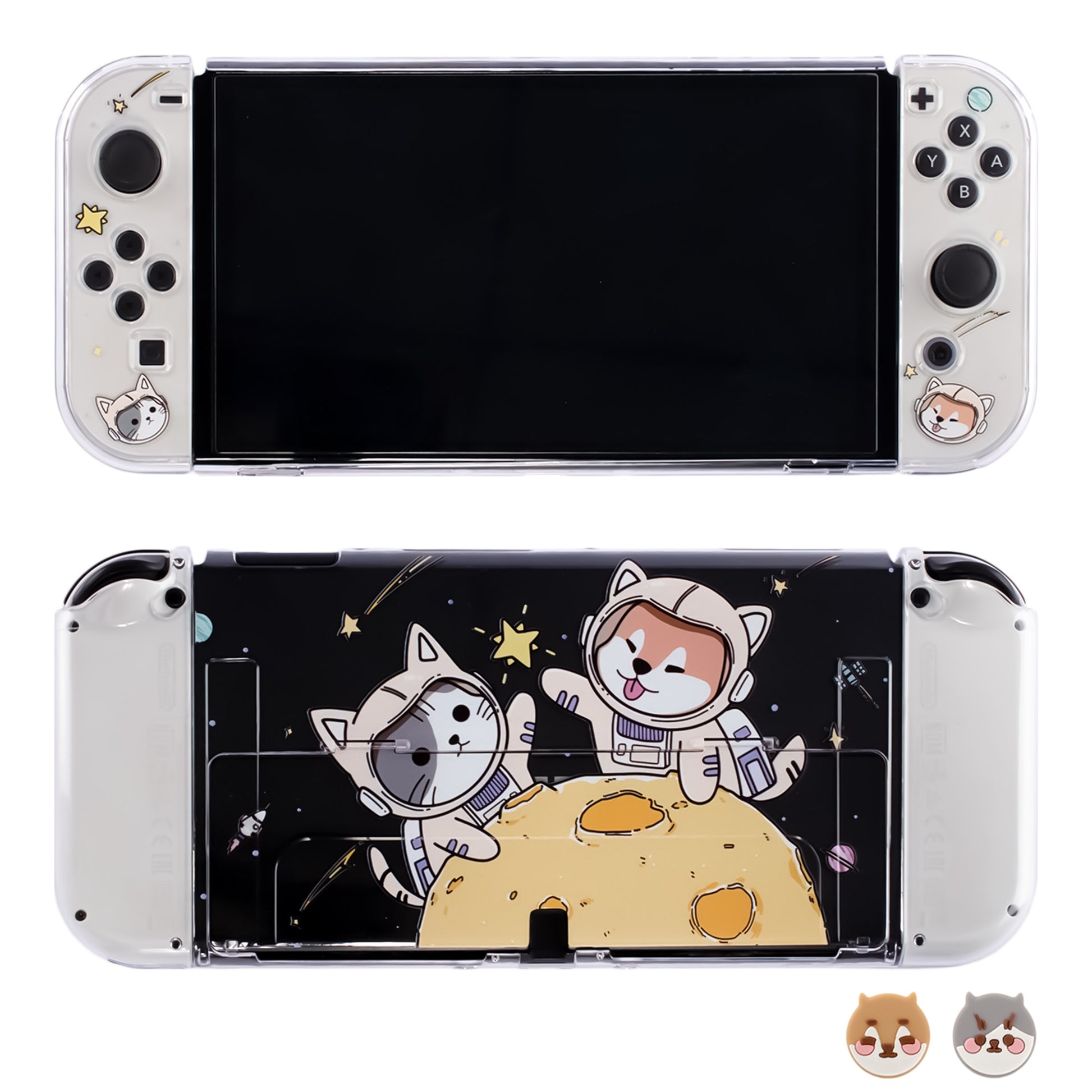 pawdiary switch oled case switch oled case matter finish oden kanto cooking nintendo switch oled tpu case cat dog - Executive-Skincare