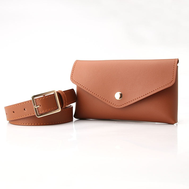 Pu Leather Waist Bag Large Capacity Belt Bag Women Crossbody Waist Bags with Belt Mobile Phone Bag Small Purse Clutch - Executive-Skincare