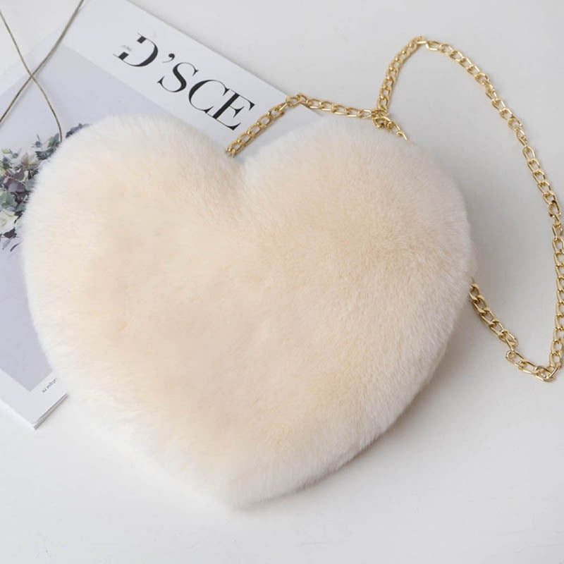 New Lady Girl Pretty Cute Faux Rabbit Fur Handbag Shoulder Messenger Bag Tote Fashion Women Long Fur Grass Handbag Messenger Bag - Executive-Skincare