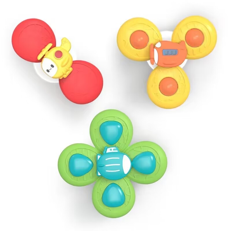 Suction Cups Spinning Top Toy For Baby Infant Insect Gyro Relief Stress Educational Toys Suction Rotating Rattle Sets Bath Toys - Executive-Skincare