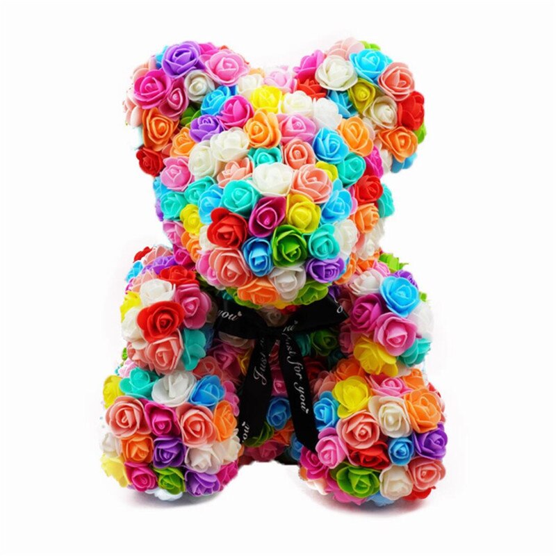 25/35cm Artificial Rose Heart Teddy Bear Handmade Bear of Roses For Women Valentine&#39;s Day Wedding Bithday Gift DropShipping - Executive-Skincare