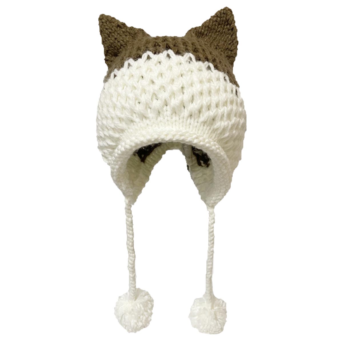 BomHCS Cute Fox Ears Beanie Winter Warm 100% Handmade Knit Hat - Executive-Skincare