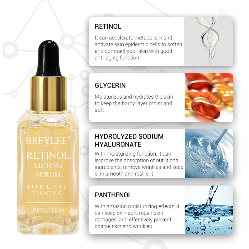 Retinol Lifting Serum Anti-Aging Collagen Essence Firming Facial Essential Oil Remove Wrinkles Fine Lines Tightening Skin Care - Executive-Skincare