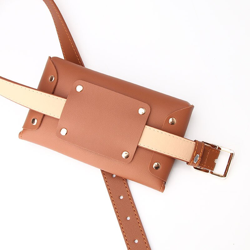 Pu Leather Waist Bag Large Capacity Belt Bag Women Crossbody Waist Bags with Belt Mobile Phone Bag Small Purse Clutch - Executive-Skincare