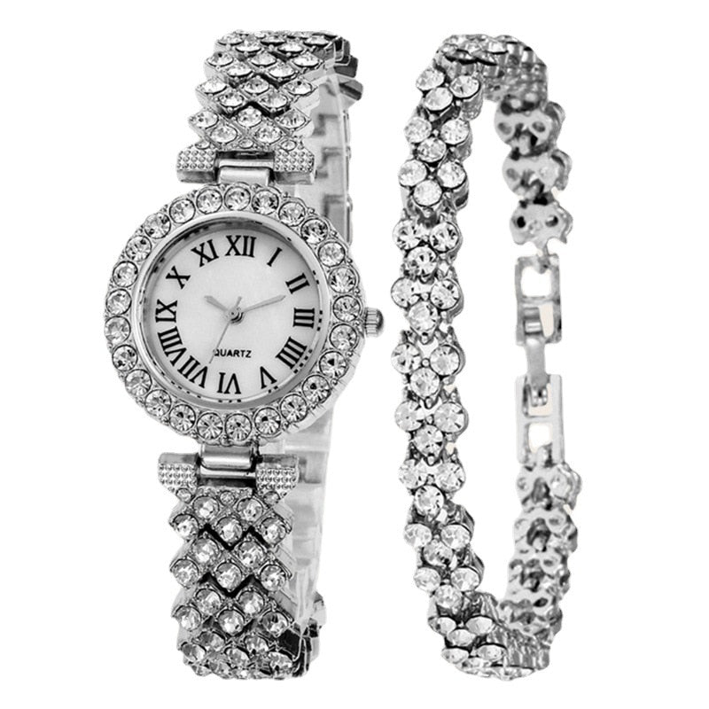 H11 Fashion Roman Pattern Diamond Ladies Watch for women Quartz Women&#39;s Watch Girls Lady Clock Bracelet Chains Free Shipping - Executive-Skincare