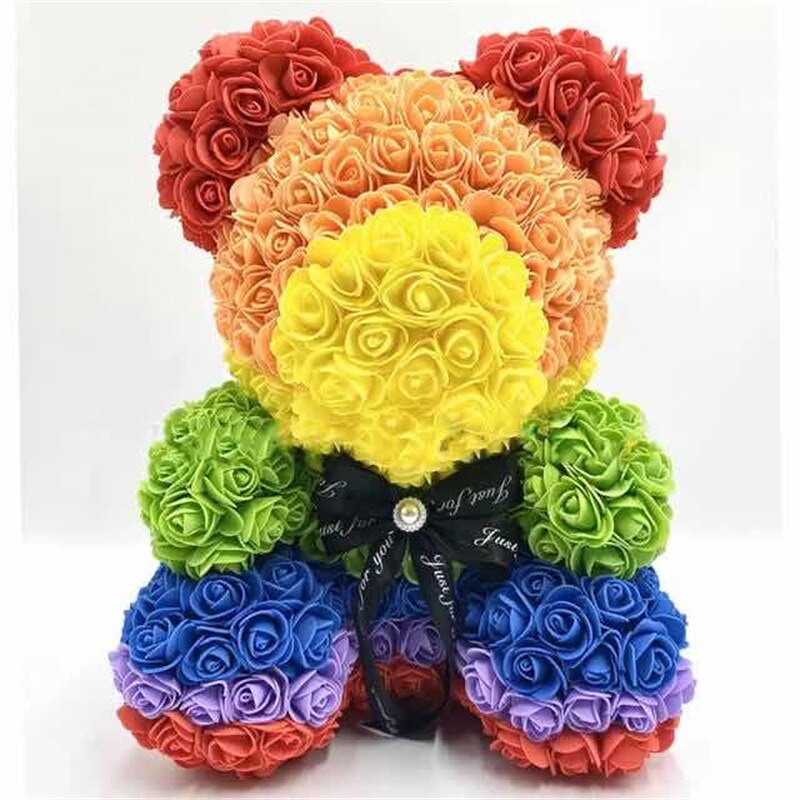 25cm Rose Bear Girlfriend Anniversary Christmas Valentine&#39;s Day Gift Birthday Present For Wedding PartyArtificial Flowers - Executive-Skincare