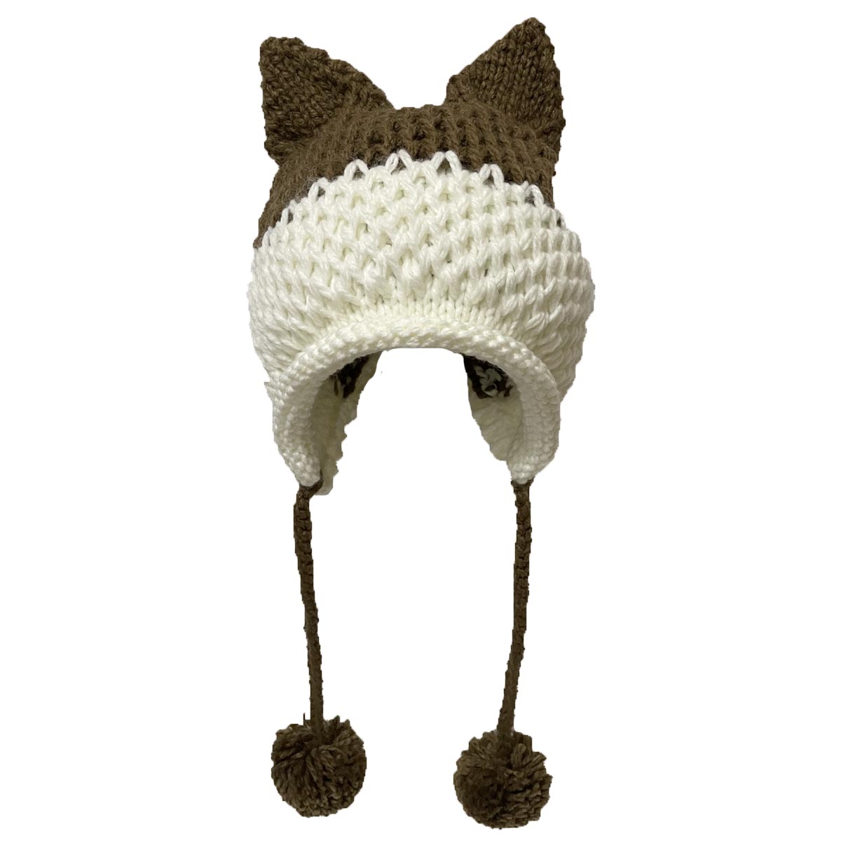 BomHCS Cute Fox Ears Beanie Winter Warm 100% Handmade Knit Hat - Executive-Skincare