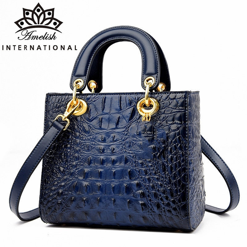 2022 High Quality Luxury Brand Designer Leather Shoulder Bag for Women Hand Bag Crocodile Totes Purses Ladies Messenger Handbag - Executive-Skincare