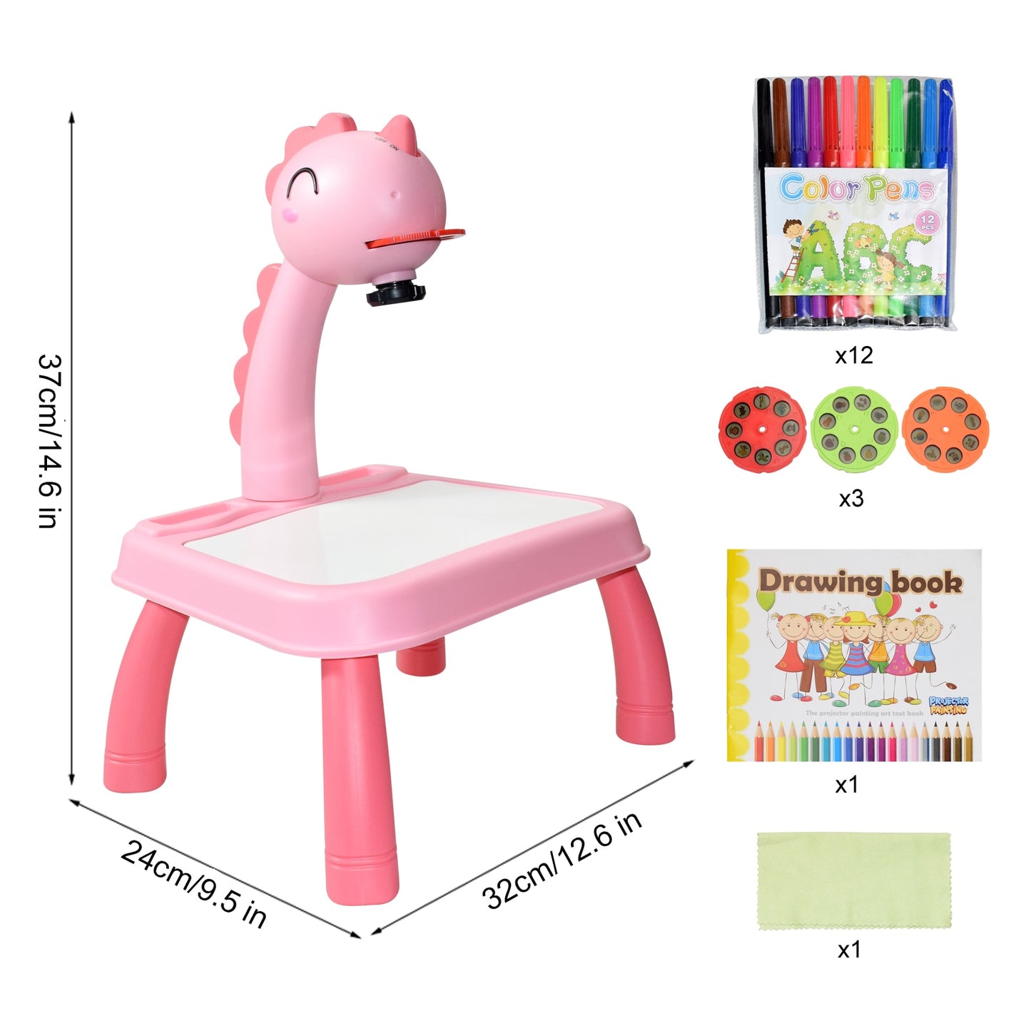 Children Led Projector Art Drawing Table Toys Kids Painting Board Desk Arts Crafts Educational Learning Paint Tools Toy for Girl - Executive-Skincare