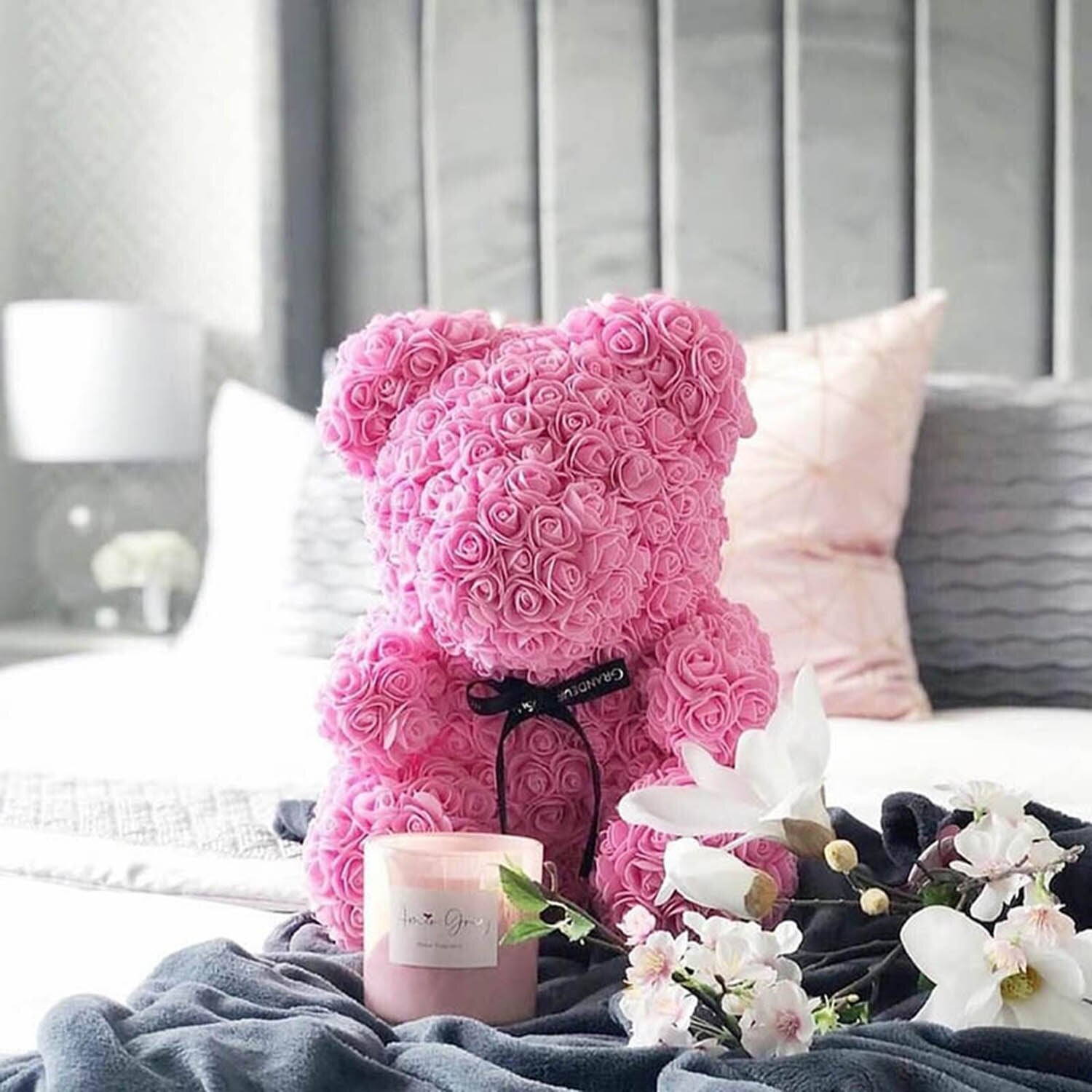 25/40CM Rose Bear Artificial Flowers Teddy Roses Bear for Wedding Anniversary Girlfriend Valentine&#39;s Day Christmas DIY Gifts Box - Executive-Skincare