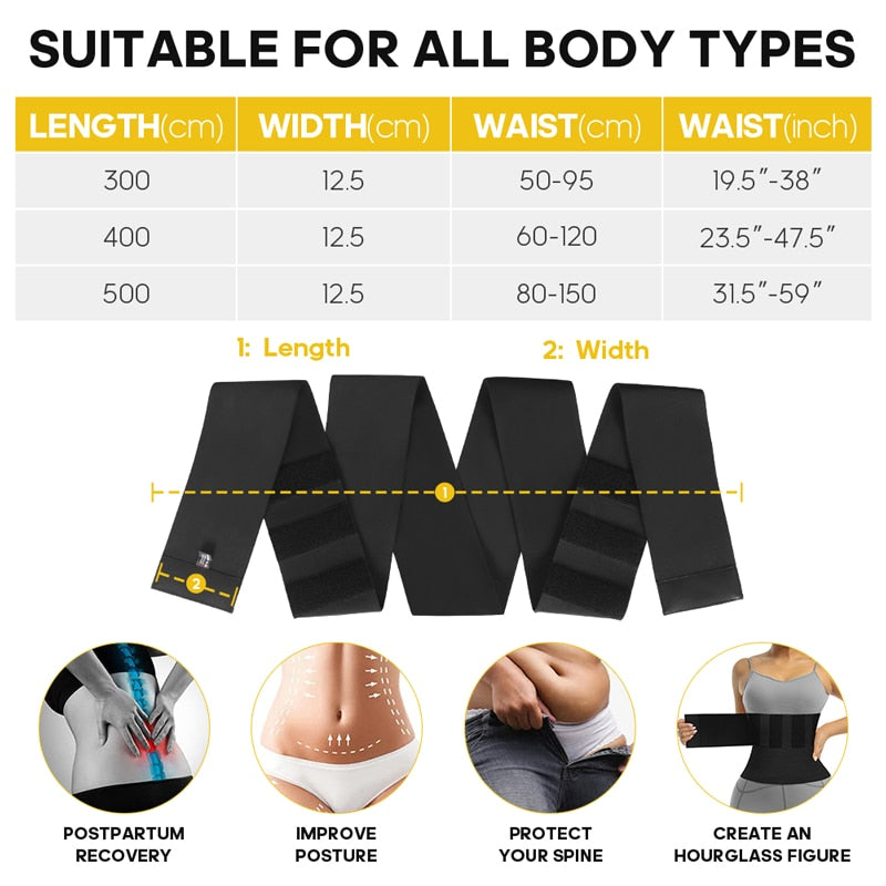 Waist Trainer  Shapewear Women Men Slimming Tummy Control Shaper Belt Body Shaper Stretch Bands Corset - Executive Quality Store