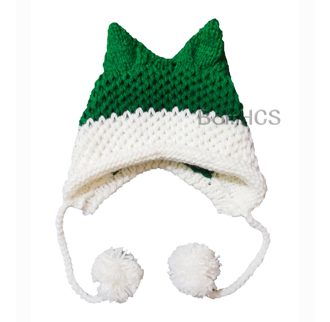 BomHCS Cute Fox Ears Beanie Winter Warm 100% Handmade Knit Hat - Executive-Skincare