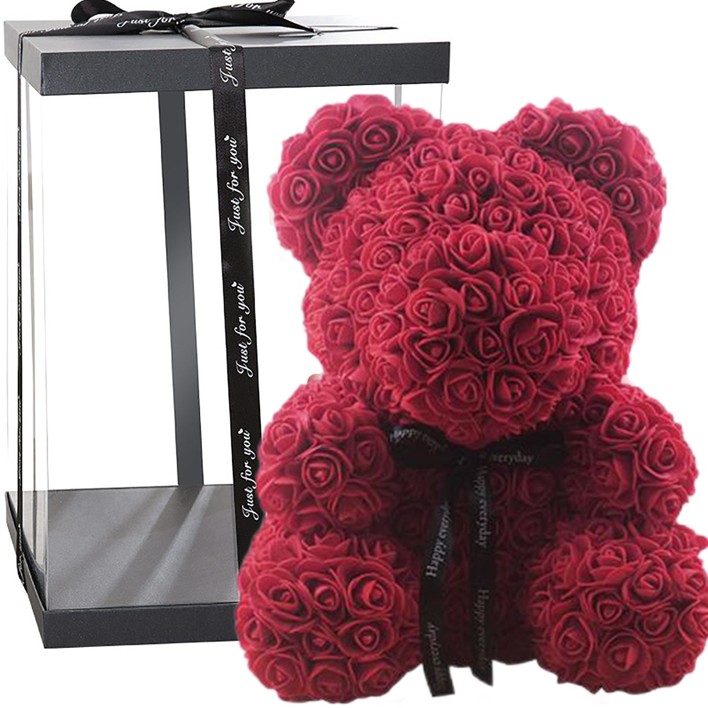 Valentines Day Gift 25cm Red Rose Teddy Bear Rose With Gift Box Artificial PE Flower Bear Rose Xmas New Year Mother&#39;s Day Gifts - Executive-Skincare