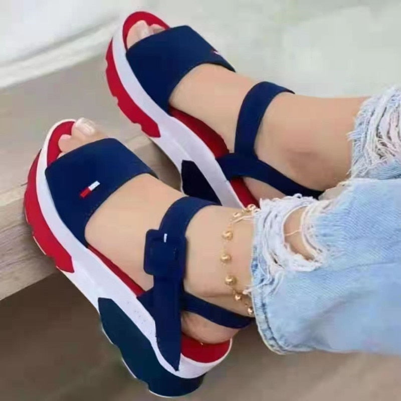 Large size foreign trade women&#39;s shoes new style in the autumn of  women wear thick bottom flat button fish mouth beach sand - Executive-Skincare