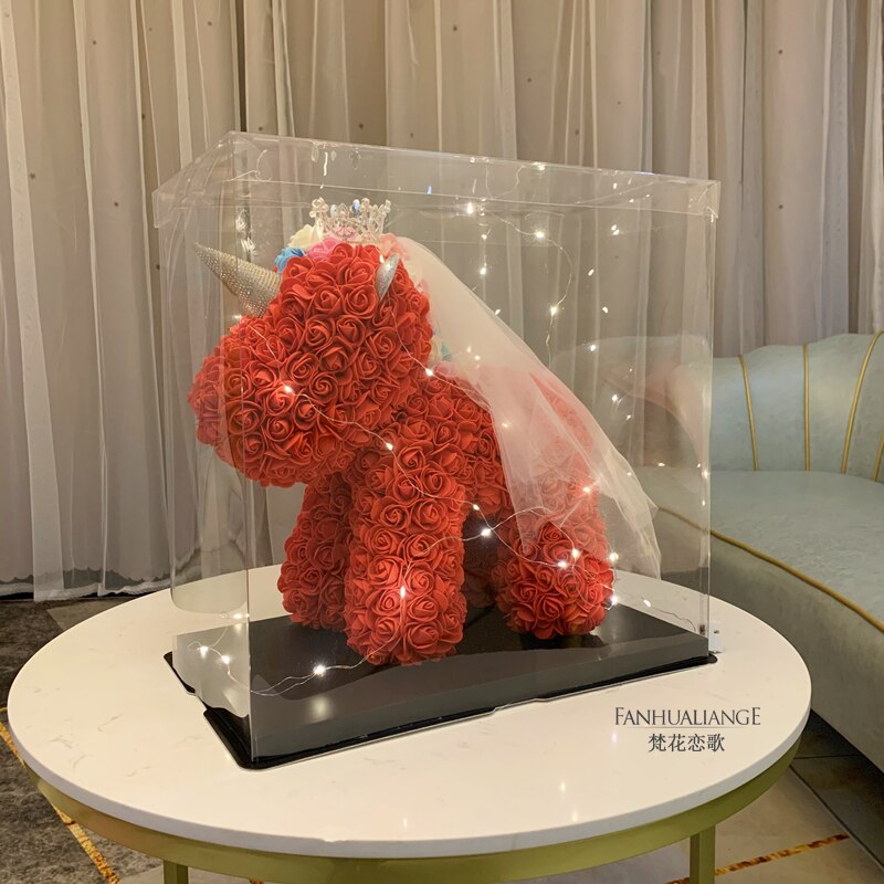 40cm Teddy Rose Bear Rose Bouquet Gift Box Proposal Lights 520 Valentine&#39;s Day Birthday Gifts for Best Friends and Girlfriends - Executive-Skincare