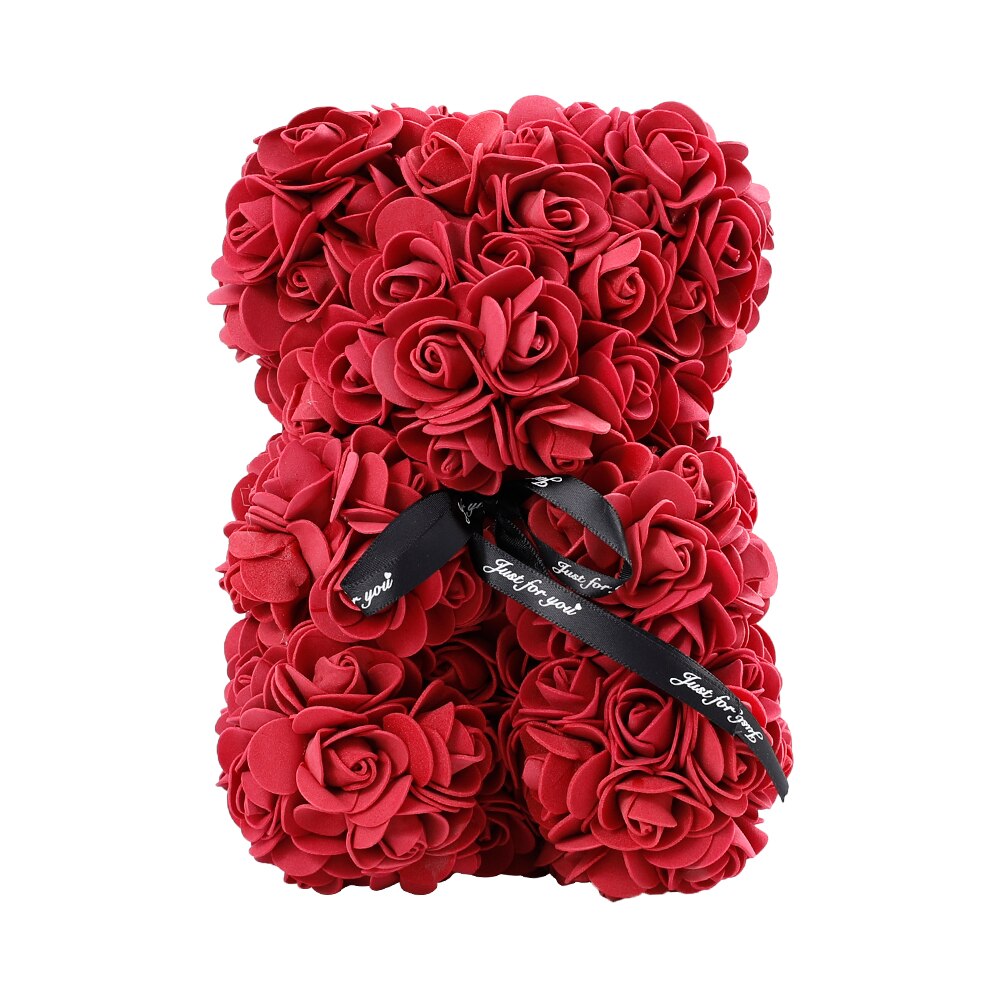 25cm Teddy Rose Bear Girlfriend Valentines Day Gift Artificial Flowers Rose Bear Anniversary Wedding Mother&#39;s Day Gifts Home Dec - Executive-Skincare