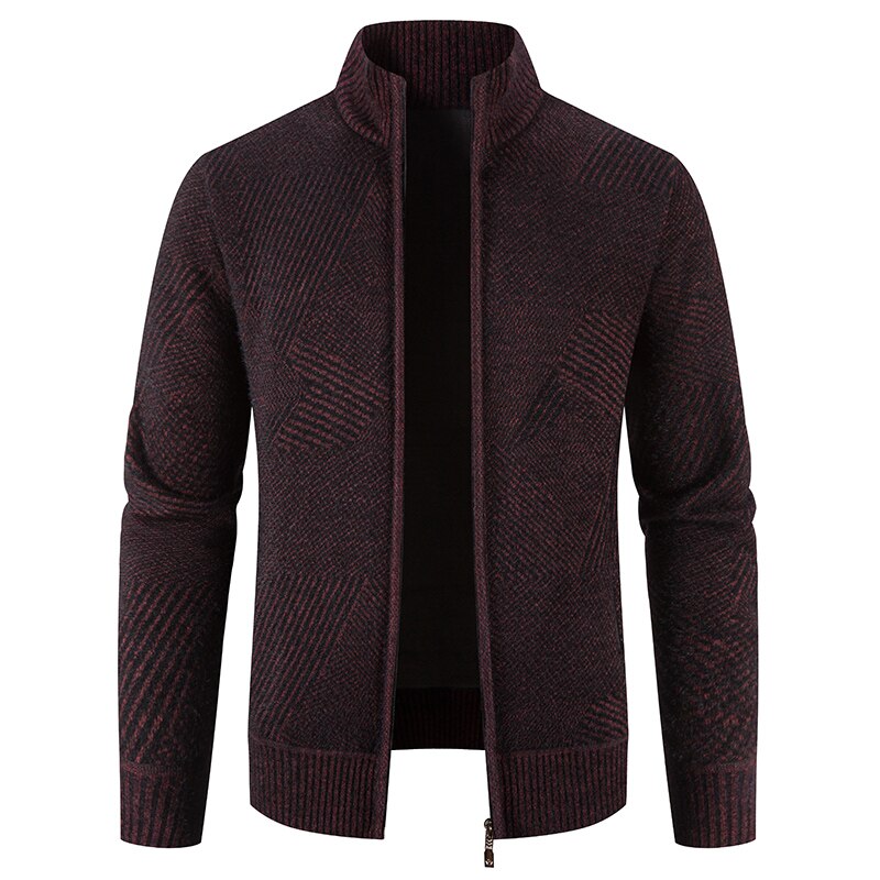 Men Winter Thicker Warm Stand-up Collar Cardigans High Quality  Sweaters Slim Fit Casual Sweater coats Jackets - Executive-Skincare