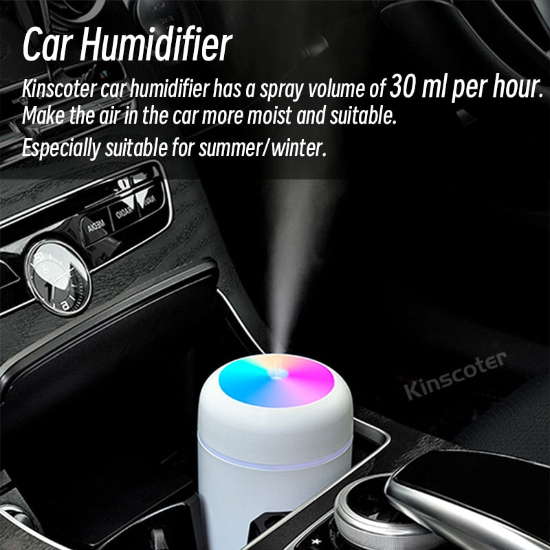 300ml H2O Air Humidifier Portable Mini USB Aroma Diffuser With Cool Mist For Bedroom Home Car Plants Purifier Humificador - Executive Quality Store