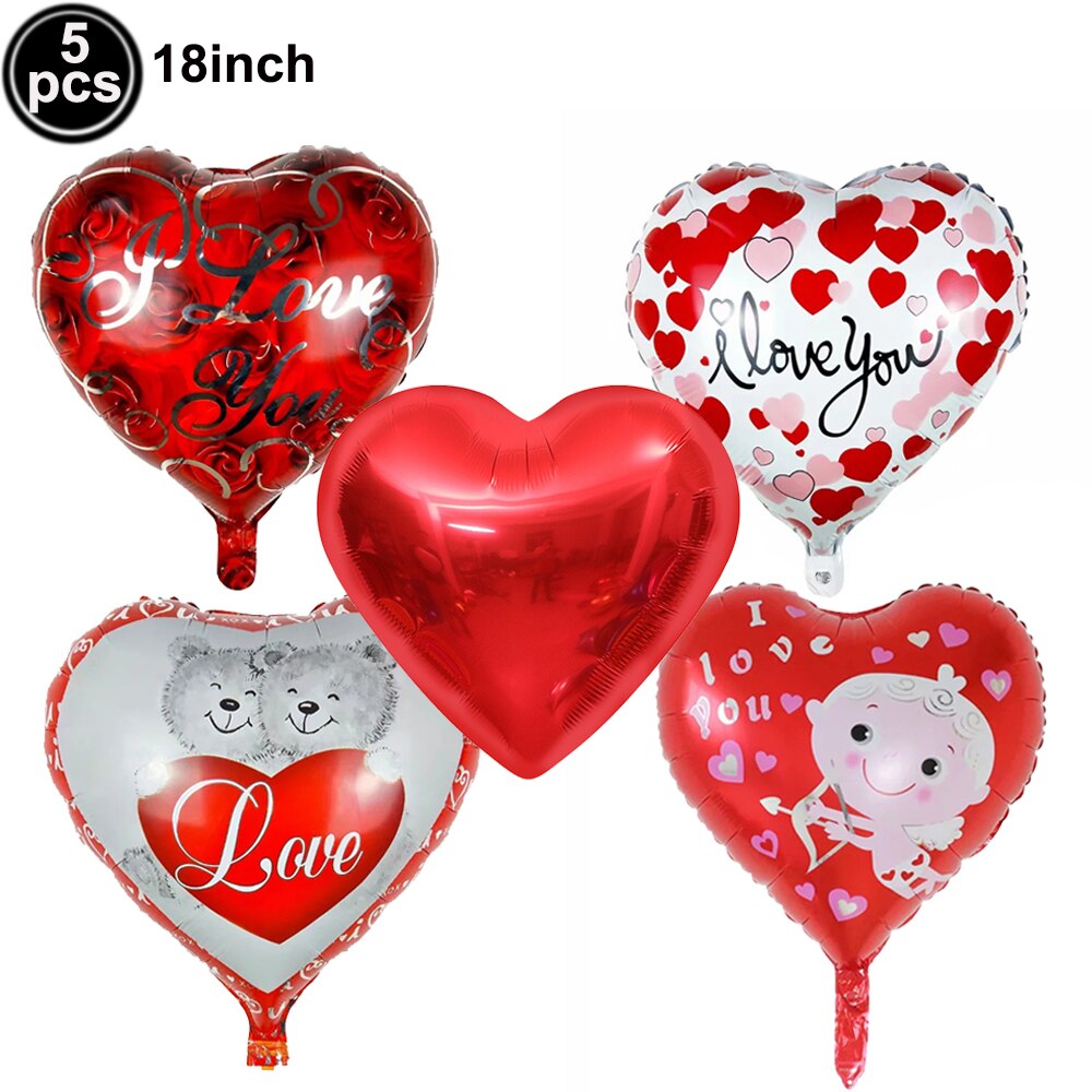 5pcs Love Bear Balloon include Big Bear Balloon and Mini Bear Balloon Birthday Valentines Party Wedding Decoration Bear Balloon - Executive-Skincare