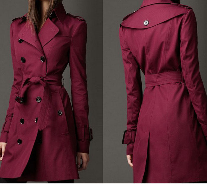 High Quality Women Trench Coat Long Windbreaker Fashion Trend Double-Breasted Slim Long Trench 2022 Spring New - Executive-Skincare