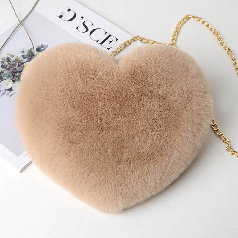 New Lady Girl Pretty Cute Faux Rabbit Fur Handbag Shoulder Messenger Bag Tote Fashion Women Long Fur Grass Handbag Messenger Bag - Executive-Skincare