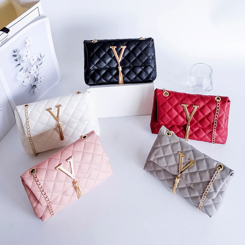 Women Small bag  2022 New Fashion Korean Female Rhombic Small Square Lady Shoulder Crossbody Bag Mini Messenger Chain Handbag - Executive-Skincare