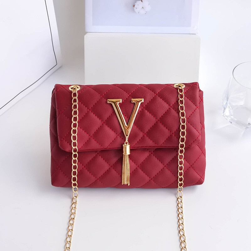 Women Small bag  2022 New Fashion Korean Female Rhombic Small Square Lady Shoulder Crossbody Bag Mini Messenger Chain Handbag - Executive-Skincare