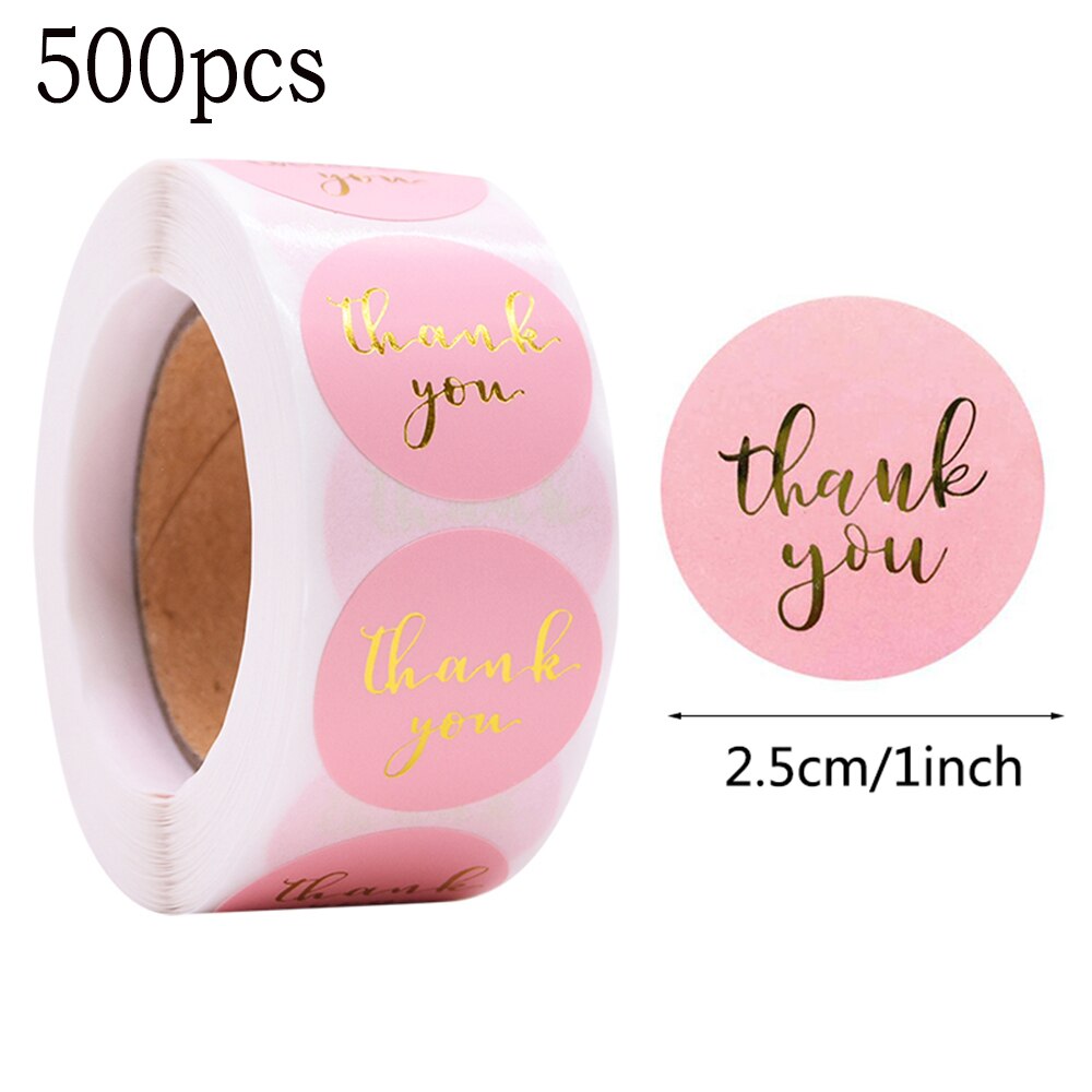 500Pcs Valentines Day Heart Sticker Thank you Candy Bag Seal Sticker Scrapbooking Valentines Gift Box Label Decoration - Executive-Skincare