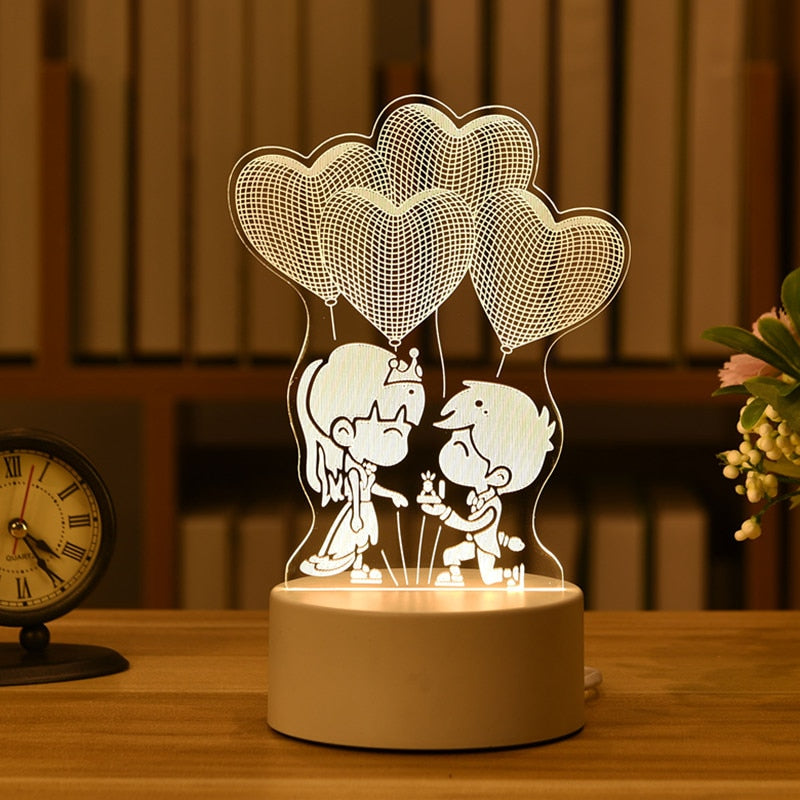 Led Lamp Night Light Christmas Decoration 2022 Wedding Decoration Party Decoration New Year 2023 Valentines Day Gift Baby Shower - Executive-Skincare