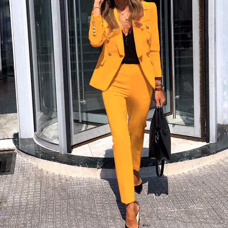 2022 Spring Autumn Women&#39;s Suits Women&#39;s Temperament Slim Short Pants Two-pieces Suit Pant Sets Women Blazer Set LYY2060 - Executive-Skincare