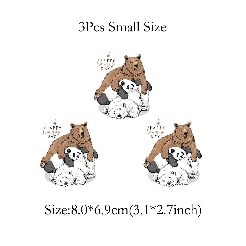 Bear Patch Iron on Transfers for Clothing Thermoadhesive Patches on Clothes Animals Teddy Bear Thermal Stickers on T-shirts - Executive-Skincare