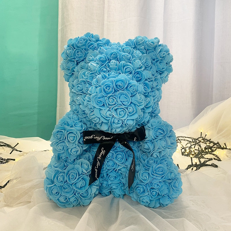 25/40cm Rose Bear Artificial Flowers Girlfriend Anniversary Christmas Valentine&#39;s Day Gift Birthday Present For Wedding Party - Executive-Skincare