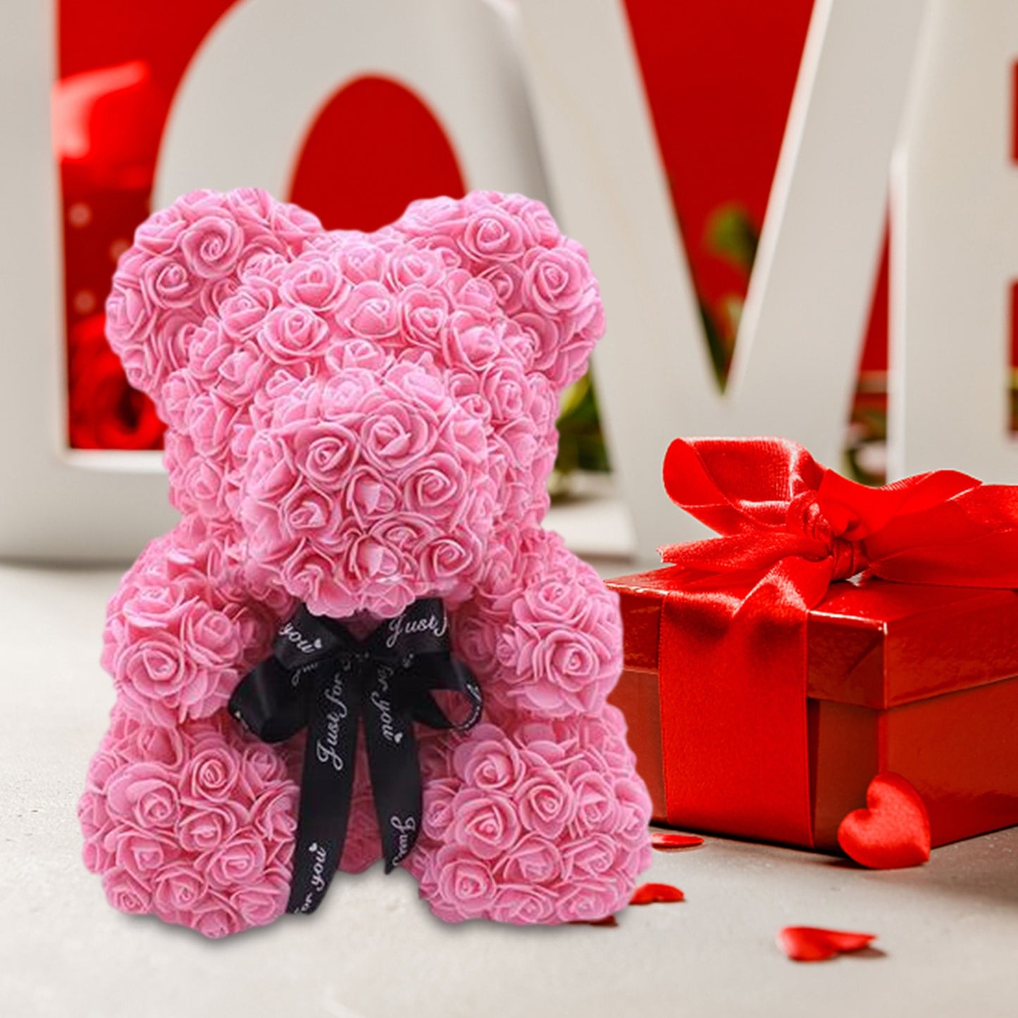 Valentines Day Gift 25cm Red Rose Teddy Bear Rose With Gift Box Artificial PE Flower Bear Rose Xmas New Year Mother&#39;s Day Gifts - Executive-Skincare