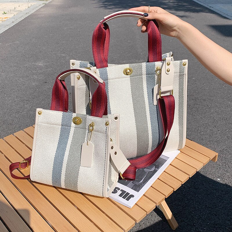 Vintage Designer Large Capacity Handbags Purses Women Shoulder Crossbody Bags 2022 New Fashion Canvas Casual Totes Messenger Bag - Executive-Skincare