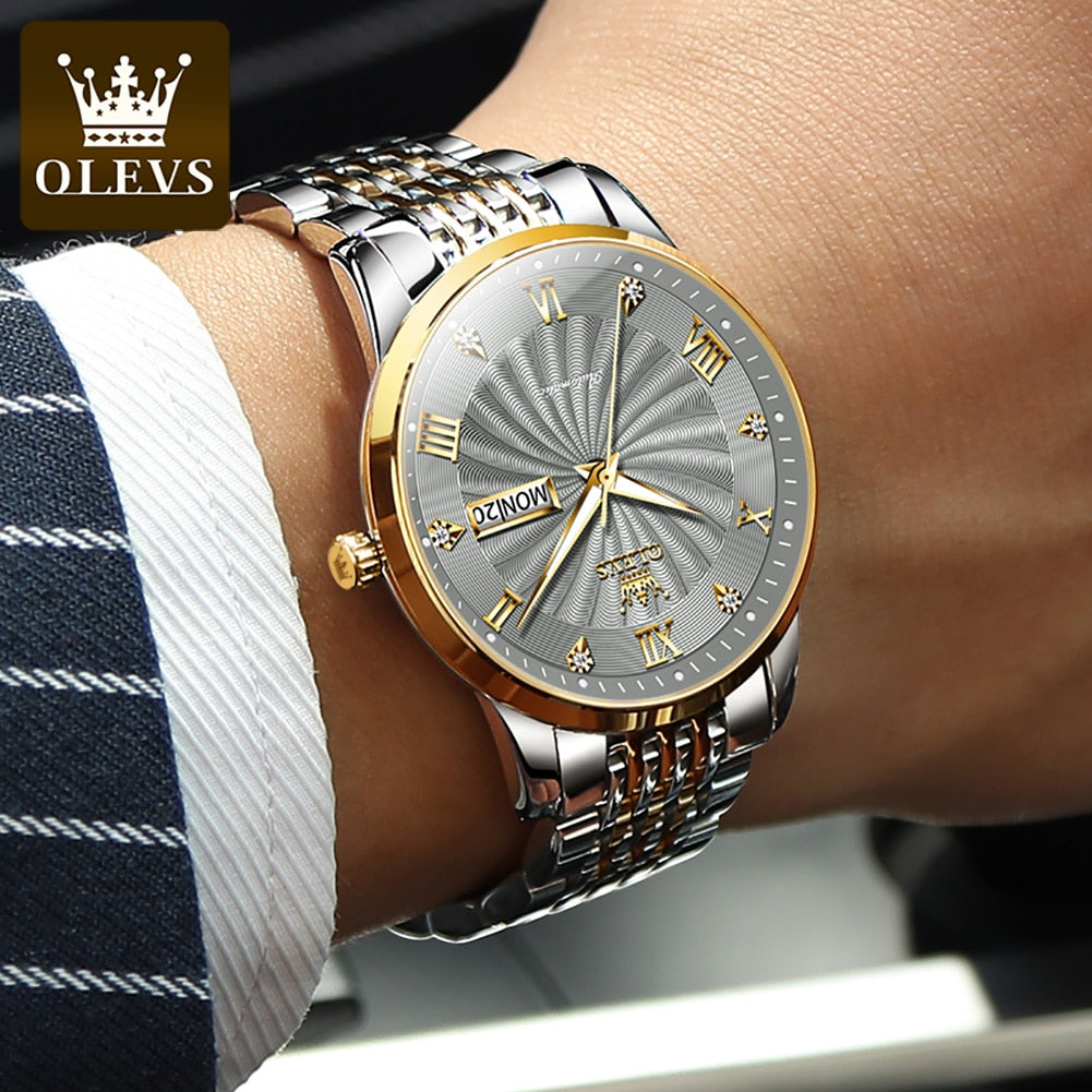 Top Brand OLEVS Luxury Watch Men Automatic Mechanical Business Male Watch Luminous Stainless Steel Waterproof montre homme 6630 - Executive-Skincare