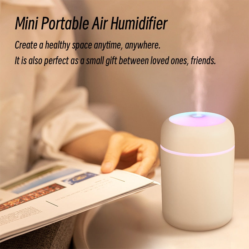 300ml H2O Air Humidifier Portable Mini USB Aroma Diffuser With Cool Mist For Bedroom Home Car Plants Purifier Humificador - Executive Quality Store