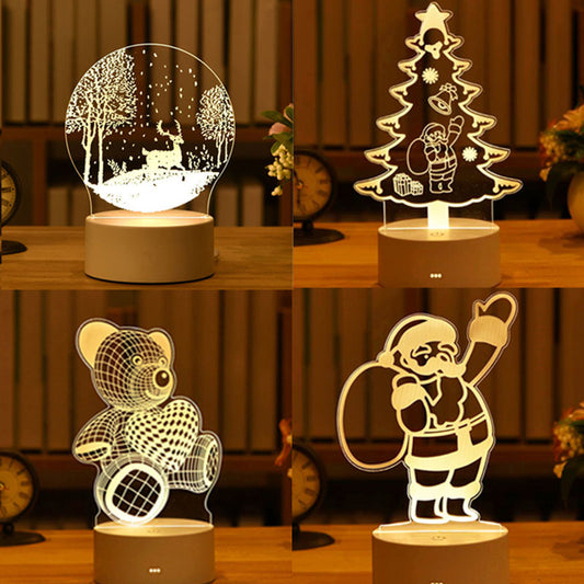 Romantic Love 3D Lamp Acrylic Led Night Lights Children&#39;s Table Lamp Christmas Neon Sign Lights Valentine&#39;s Day Birthday Gifts - Executive-Skincare