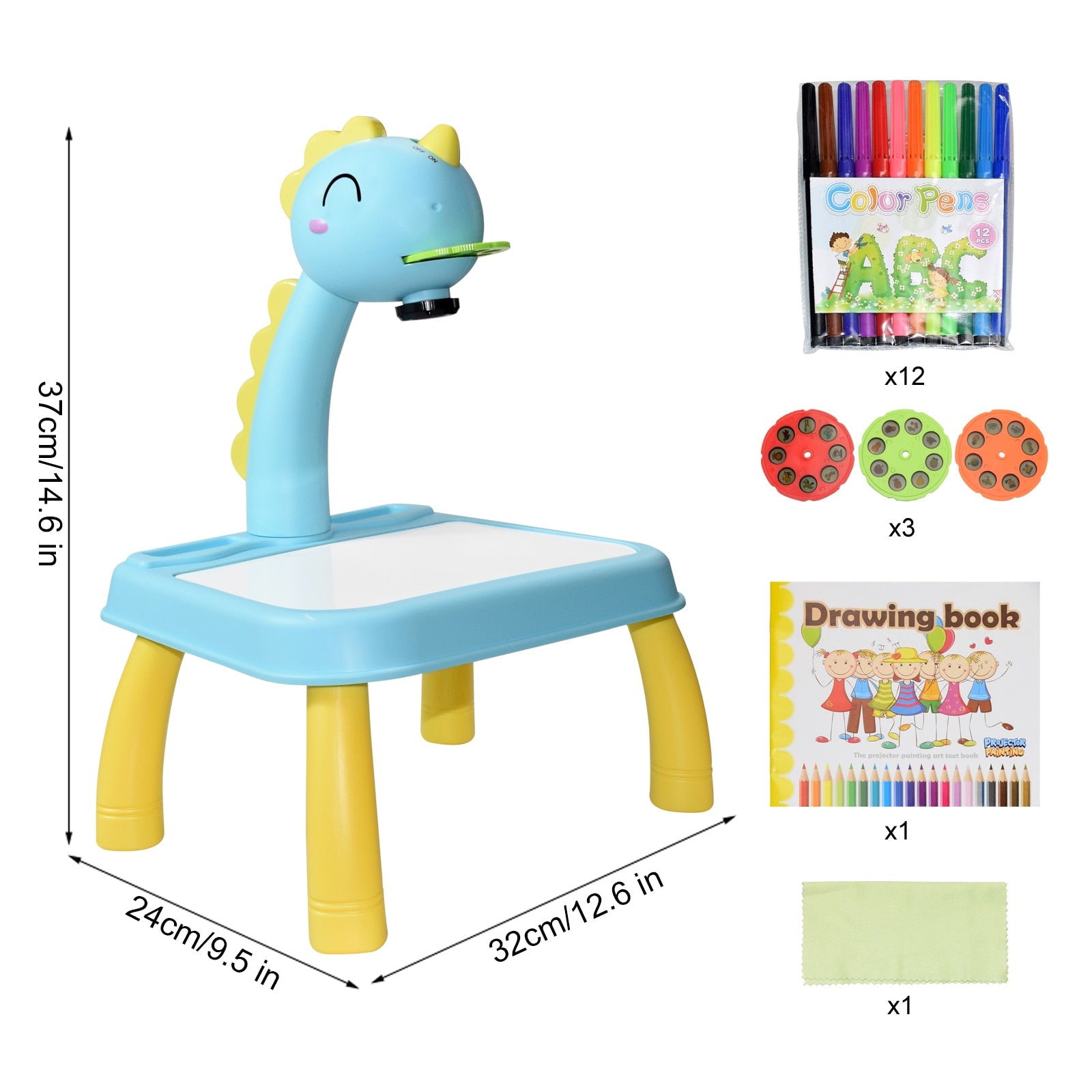 Children Led Projector Art Drawing Table Toys Kids Painting Board Desk Arts Crafts Educational Learning Paint Tools Toy for Girl - Executive-Skincare