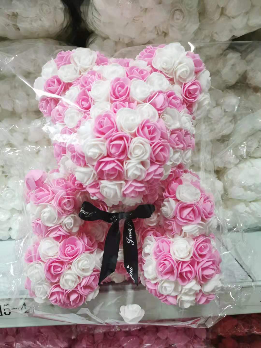 25/35cm Artificial Rose Heart Teddy Bear Handmade Bear of Roses For Women Valentine&#39;s Day Wedding Bithday Gift DropShipping - Executive-Skincare