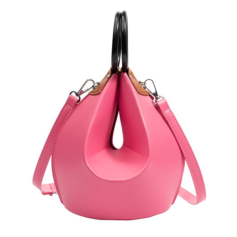 2022 bucket shape Design Women Shoulder Bags Funny tote Messenge Bag Luxury Pu Leather Crossbody Bag Ladies Small Chic Purses - Executive-Skincare