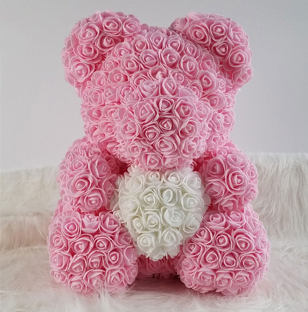 25cm Teddy Rose Bear Artificial Rose Flowers For Girlfriend Valentine&#39;S Day Christmas Gift Rose Of Bear Birthday Wedding Present - Executive-Skincare