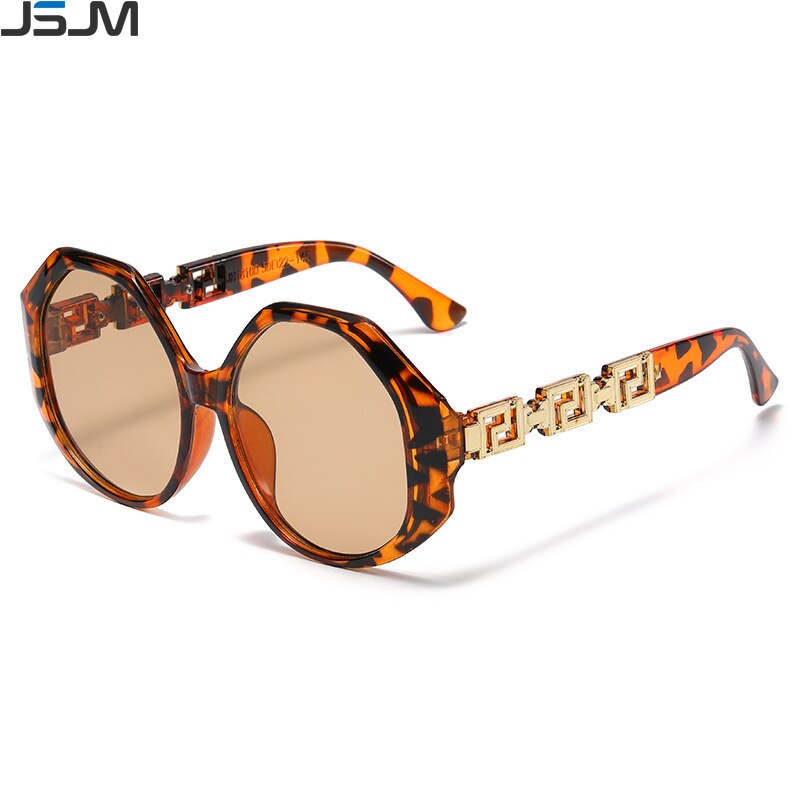 JSJM Brand New Vintage Polygonal Sunglasses Women Retro Shades Luxury Big Frame Sun Glasses UV400 Trendy Traveling Eyewear Gafas - Executive-Skincare