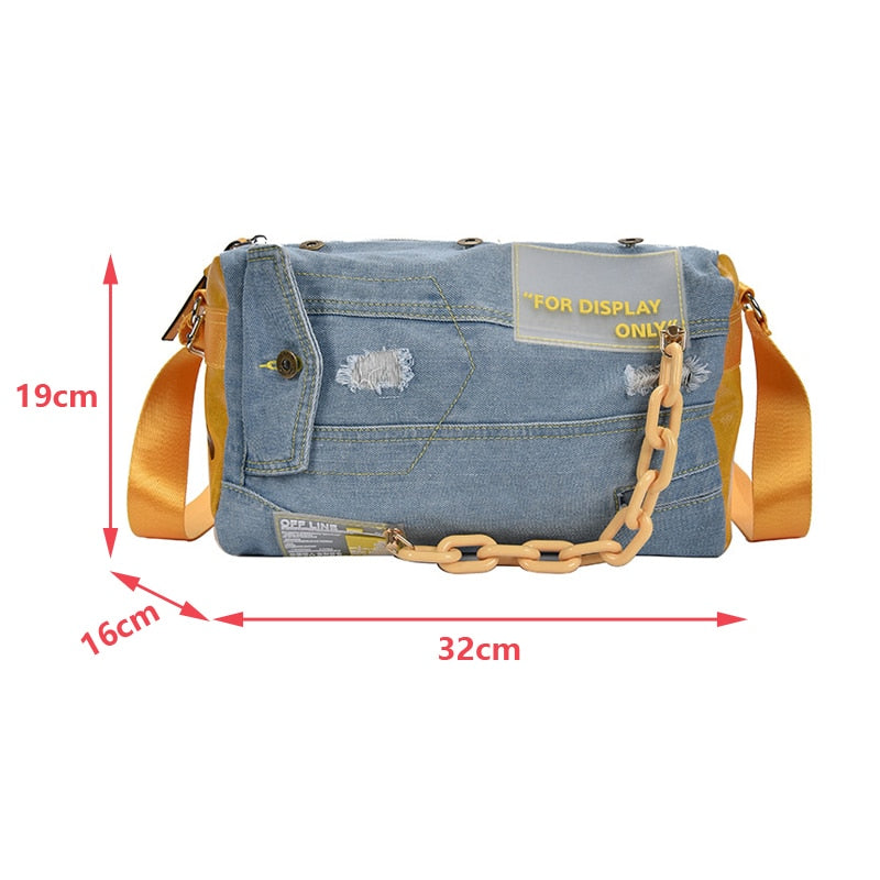 New Denim Women Shoulder Bags Large Capacity Travel Bag Designer Women Bags Luxury Blue Jeans Crossbody Bag Female Big Purse - Executive-Skincare