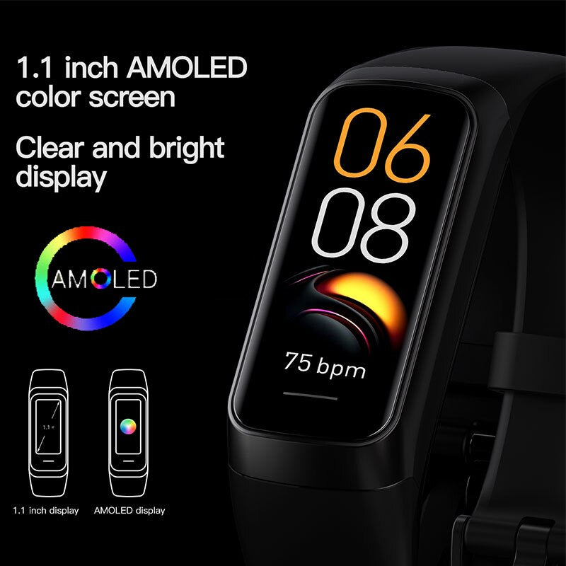 AMOLED Smart Watch Men Women Temperature Smartwatch Electronics Smart Clock For Android IOS Fitness Tracker Smart-watch C60 - Executive-Skincare